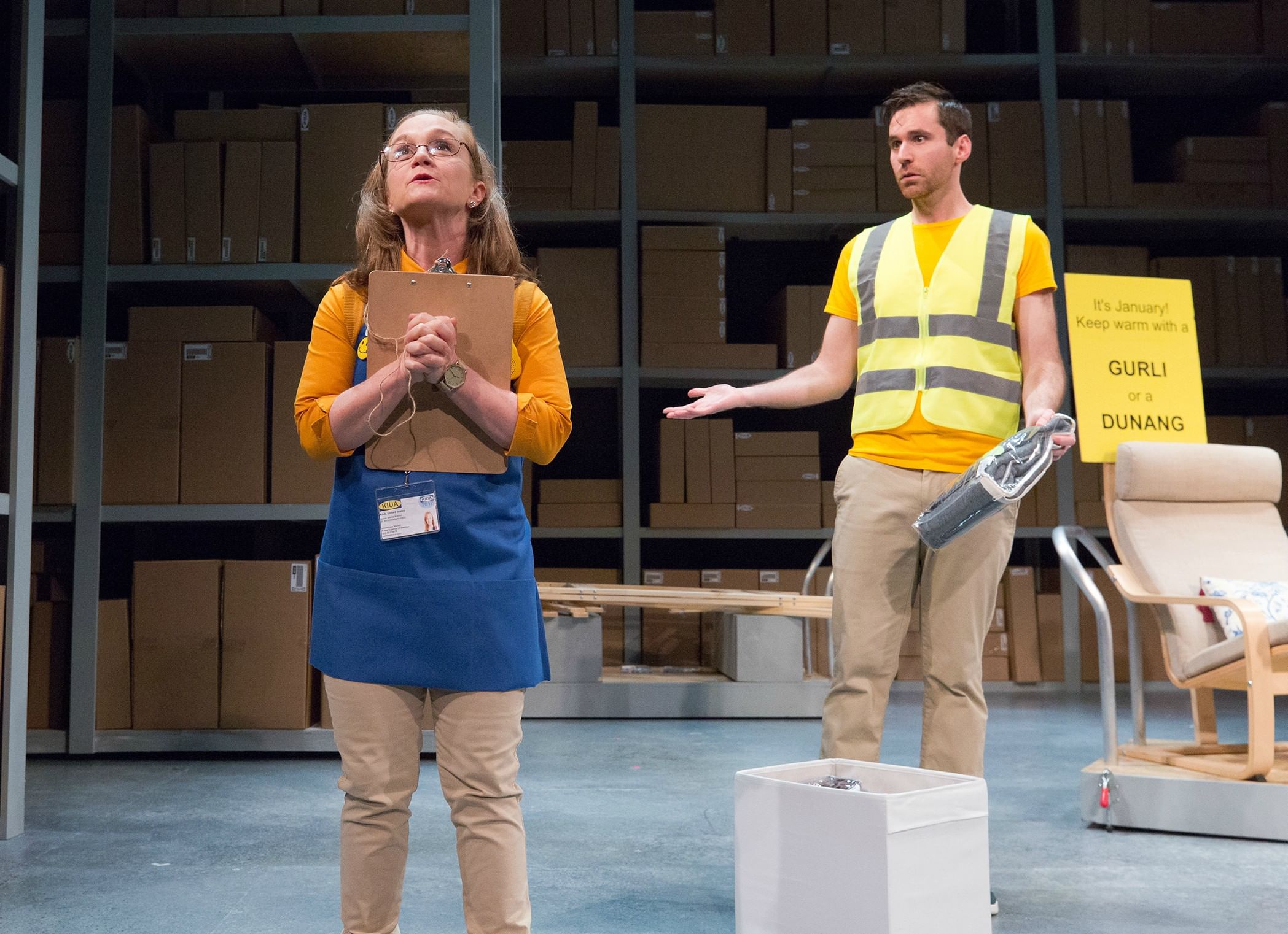 Unanswered prayers: Jennifer Childs and Sean Close in ‘The God Project.’ (Photo by Mark Garvin.)