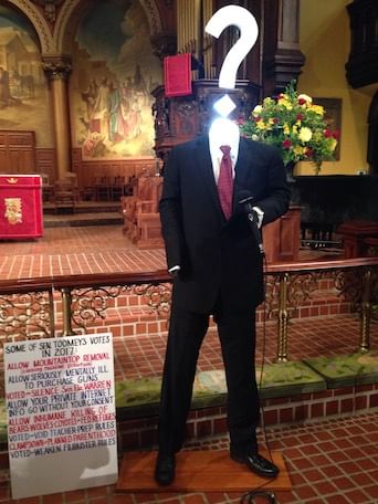 At the Town Hall Meeting with or without Pat Toomey, the show must go on. (Photo by Alaina Mabaso.)