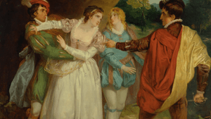 Francis Wheatley's "Valentine rescuing Silvia from Proteus." (Illustration via Creative Commons/Wikimedia)