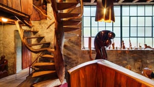 Wharton Esherick's remarkable handmade staircase. Photo by Charles Uniatowski.