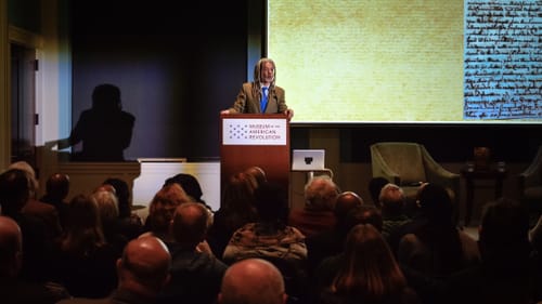 Author Vincent Brown visited Philly’s Museum of the American Revolution in February. (Image courtesy of MOAR.)