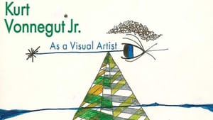 Show logo: title in blue & green at top left, over a single large eye with curly eyebrow & striped green & yellow pyramid.