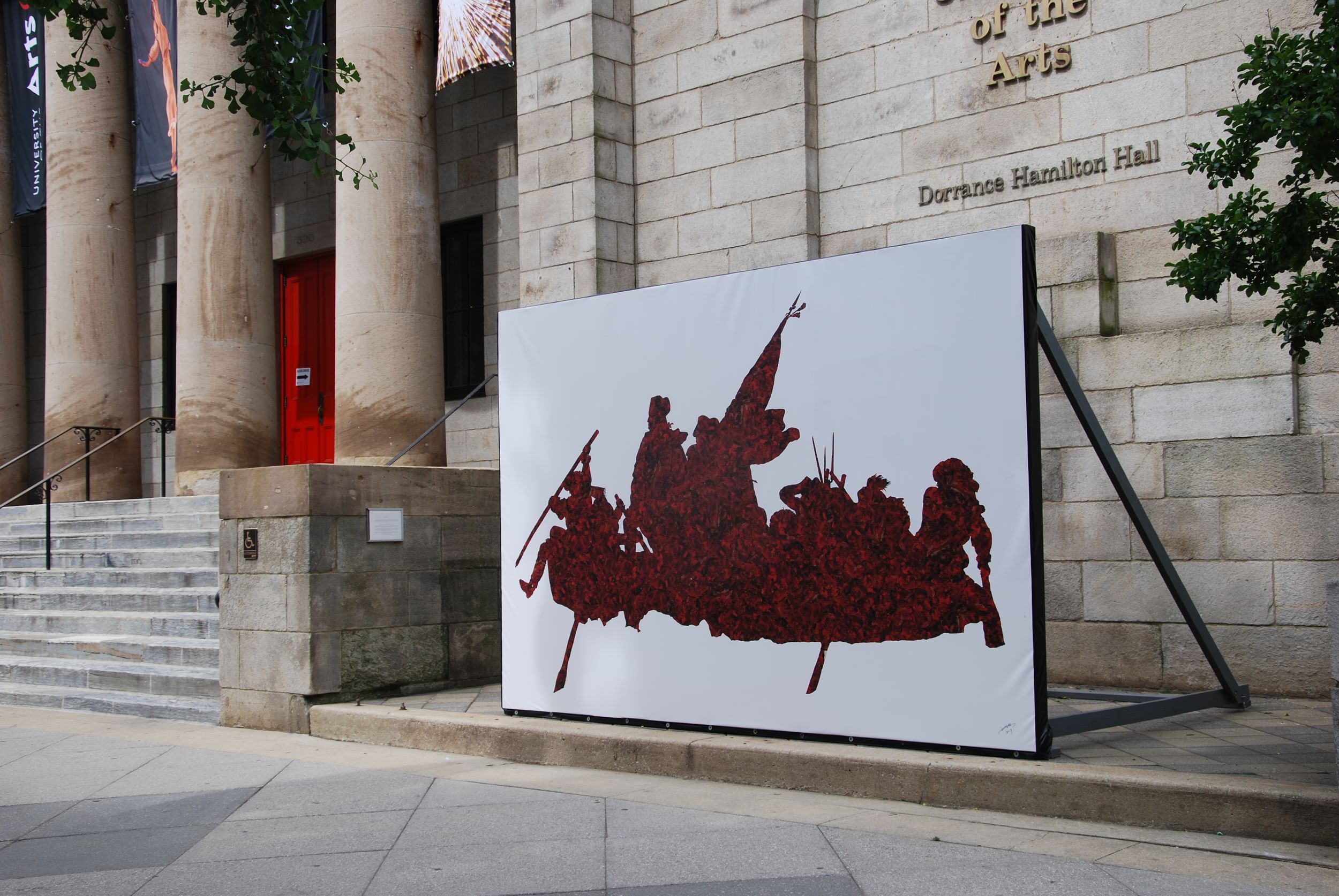 A Yang Ke rendering of the Continental Army: Siyuan Liu’s ‘Washington Crossing Delaware River.’ (Photo by Laura Frazure.)