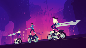 Beautiful visuals, unforgettable soundtrack: ‘Sayonara Wild Hearts’ is a top pick. (Image courtesy of Simogo.)