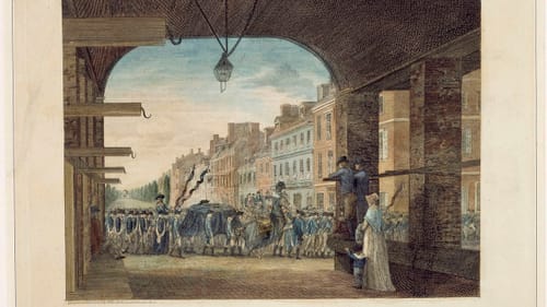 Birch allowed a unique look at a "mock funeral" for George Washington. (Image courtesy of the Library Company of Philadelphia.)