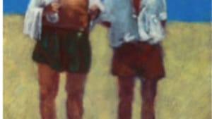 <i>Two Men on a Beach</i>: The grainy feel of an old photo.