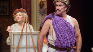The eccentrics: Elizabeth Heflin's Penny and Lee E. Ernst's Mr. De Pinna. (Photo by Kathy F. Atkinson.)