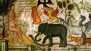 “Adam Naming the Animals” by Theophanes the Cretan; St. Nicholas Anapavsa Monastery, Meteora, Greece. 16th century.