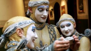 'Alegria's' clowns (above): Pisoni is better.