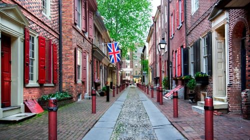 Even if you're far away, you can still visit the oldest residential street in America with the new podcast. (Photo courtesy Elfreth's Alley Museum.)