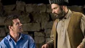 Lloyd Owen as Warnock, Demosthenes Chrysan as Abdullah: Fragile friendships. (Photo: Richard Hubert Smith.)