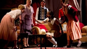 Rosalie (Samia Merritt, fourth from left) confronts Mary (Maggie Johnson, left). (Photo by Dave Sarrafian)