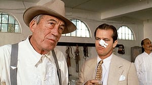 Huston (left), Nicholson: An allegory for Watergate, too.