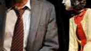 Mandy Patinkin as Levin, with the 'ghost' of Anne Frank: A human or a symbol?