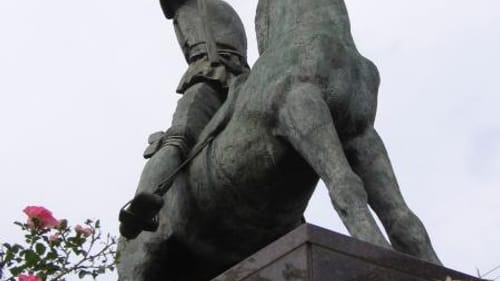 The Piffaro celebration won’t be the first sighting of Don Quixote in Philadelphia: This statue in South Kensington (at Second and Girard) was a 1997 gift from the Spanish City of Ciudad Real in the region of La Mancha. (Photo by the Historical Society of Pennsylvania via philaplace.org)