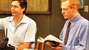 Shepherd (right) with Gary Wilmes: A whole chapter by heart.