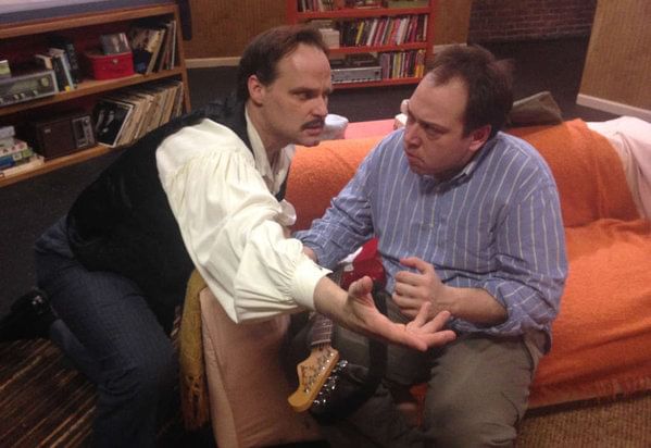 Russ Widdall and Sam Sherburne in New City Stage's "Hinckley."  (Photo by Ginger Dayle)