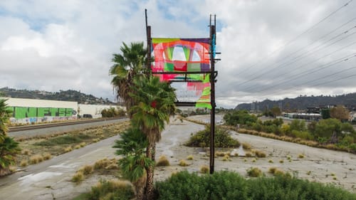 Harrod's 'Hatch,' 2019; para-cord, metal, wood, found structure, set in Los Angeles, CA. (Photo by Gina Clyne, courtesy of Clockshop.)