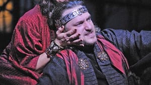 Laura Perrotta and Dougfred Miller as Mrs. and Mr. Macbeth: Screw my courage to <em>what?</em>