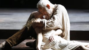 "Never, never, never, never, never": Lilly Englert as Cordelia and Michael Pennington as Lear in “King Lear”