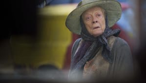 The decidedly unglamorous Maggie Smith in “The Lady in the Van.” (Photo by Nicola Dove - © 2015 - Sony Pictures Classics)