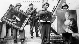 Capt. James Rorimer, one of the real-life Monuments Men, oversees American GIs recovering paintings looted by the Nazis and stored at Neuschwanstein Castle in southern Germany.