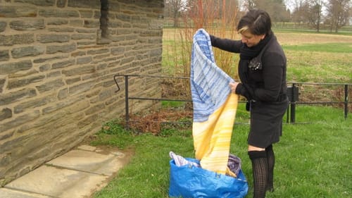 East Brook Bridge: After careful measurement, fabric artist Melissa Maddonni Haims creates the panels and stitches them into place.