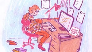 Mama writers, this one's for you! (Illustration for BSR by Hannah Kaplan)