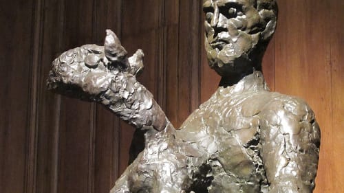“Man with a Lamb,” Picasso, 1943, bronze.