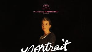 Movie poster for Portrait. A woman in colonial dress stands behind a small fire in dark, wooded area, the title superimposed