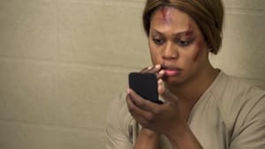 For her own protection: Sophia (Laverne Cox) goes to the SHU in this season's “Orange Is the New Black.” (Photo by Jojo Whilden - © 2014 Netflix)