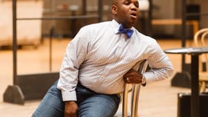 Lawrence Brownlee in rehearsal as Charlie Parker. (Photo courtesy of Opera Philadelphia)